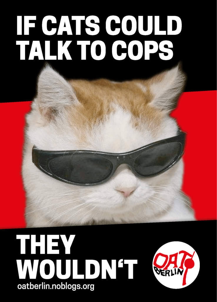 If cats could talk to cops they wouldn't sticker showing a cool cat with sunglasses
